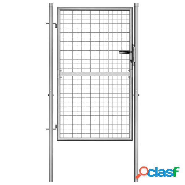 vidaXL Cancello per Giardino in Acciaio Zincato 105x175cm