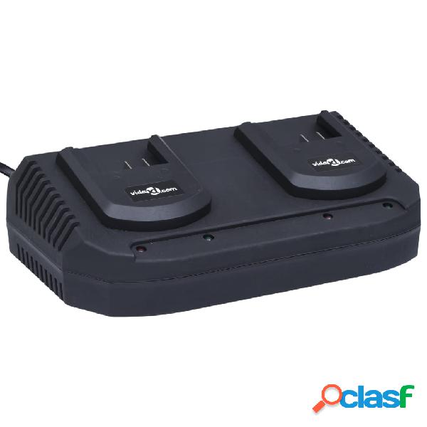 vidaXL Caricabatterie Veloce Doppio per Batterie Li-ion 20V