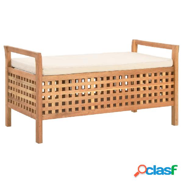 vidaXL Cassapanca 93x49x49 cm in Legno Massello di Noce