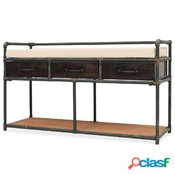 vidaXL Cassapanca con Cuscino 107,5x34,5x59 cm
