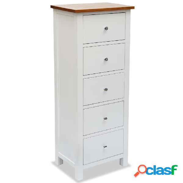 vidaXL Cassettiera Alta 45x32x115 cm in Massello di Rovere