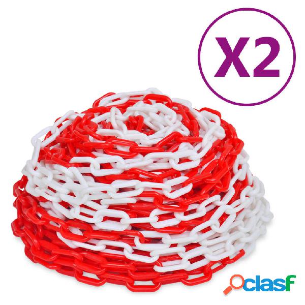 vidaXL Catene di Sicurezza Traffico 2 pz Rosso e Bianco