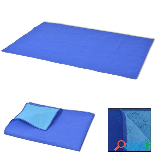 vidaXL Coperta da Picnic Blu e Celeste 100x150 cm