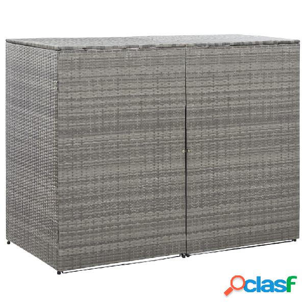 vidaXL Copribidone Doppio Spazzatura Antracite 153x78x120cm