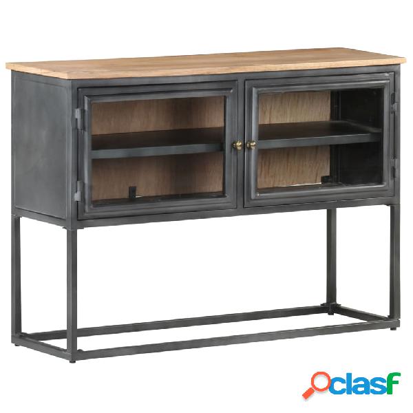 vidaXL Credenza Grigia 100x30x70 cm in Legno Massello di