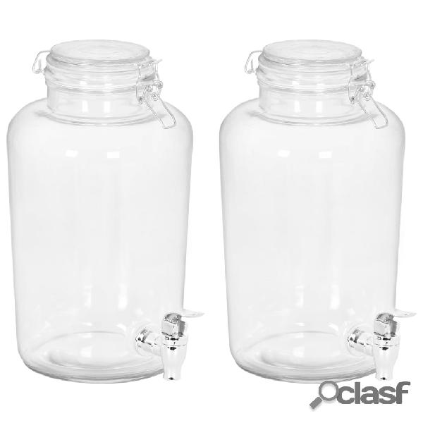 vidaXL Distributori di Bevande 2 pz 4000 ml in Vetro