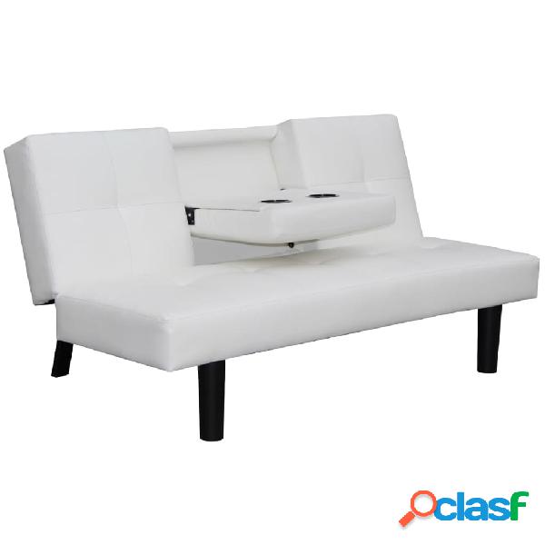 vidaXL Divano Letto con Tavolino a Scomparsa in Similpelle