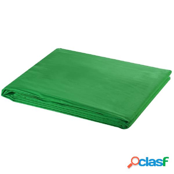 vidaXL Fondale in Cotone Verde 600x300 cm per Croma Key