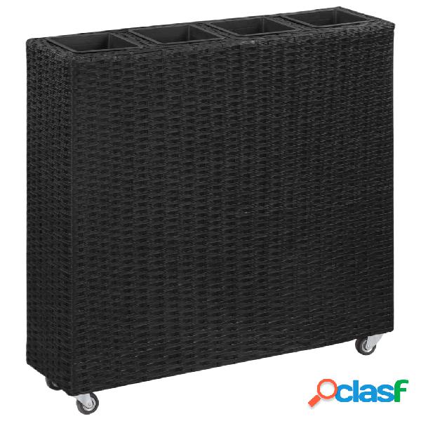 vidaXL Letto Rialzato con 4 Vasi 80x22x79 cm in Polyrattan