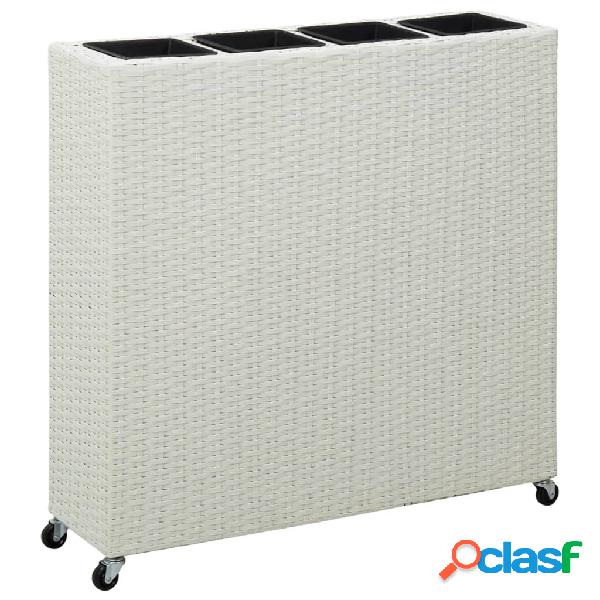vidaXL Letto Rialzato con 4 Vasi 80x22x79 cm in Polyrattan