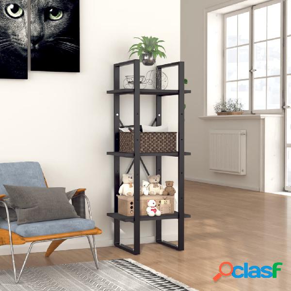 vidaXL Libreria a 3 Ripiani Grigia 40x30x105 cm in