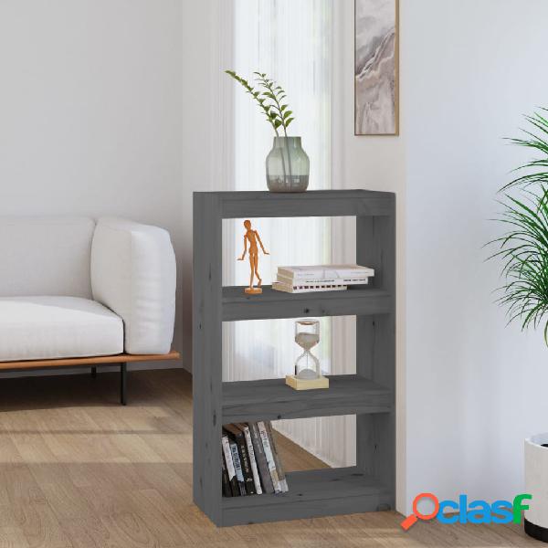 vidaXL Libreria/Divisorio Grigio 60x30x103,5 cm in Massello