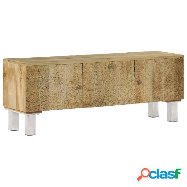 vidaXL Mobile Porta TV in Legno Massello di Mango 118x30x45