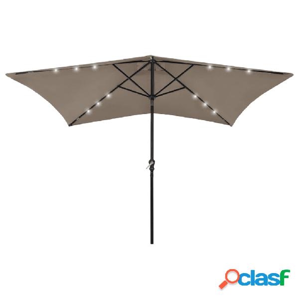 vidaXL Ombrellone da Esterni con LED e Palo in Acciaio Talpa