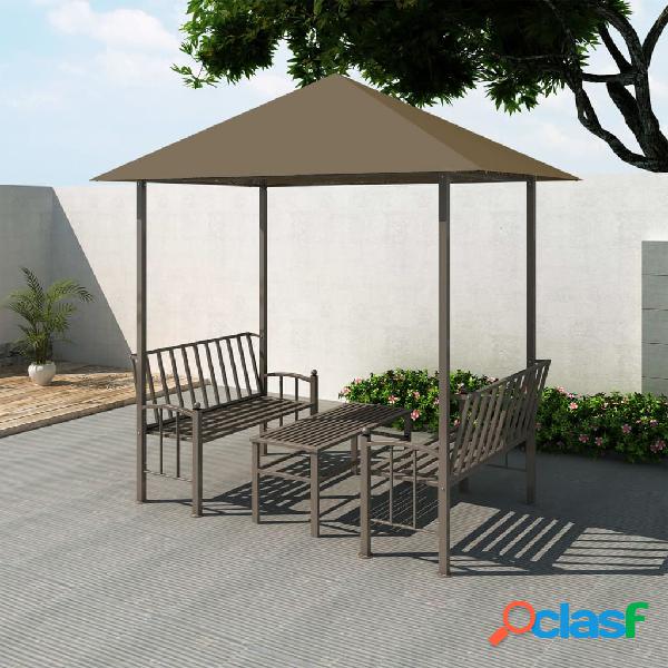 vidaXL Padiglione Giardino Tavolo e Panche 2,5x1,5x2,4m