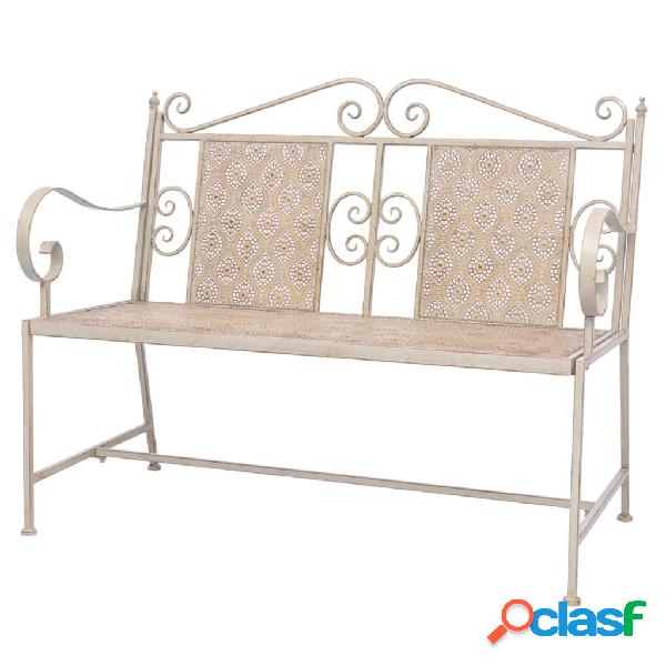 vidaXL Panchina da Giardino 115 cm in Acciaio Bianca Vintage