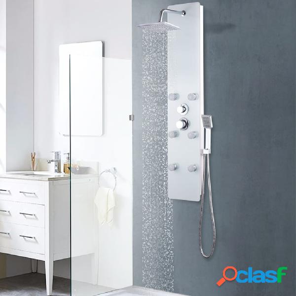vidaXL Pannello Doccia in Vetro 25x44,6x130 cm Bianco