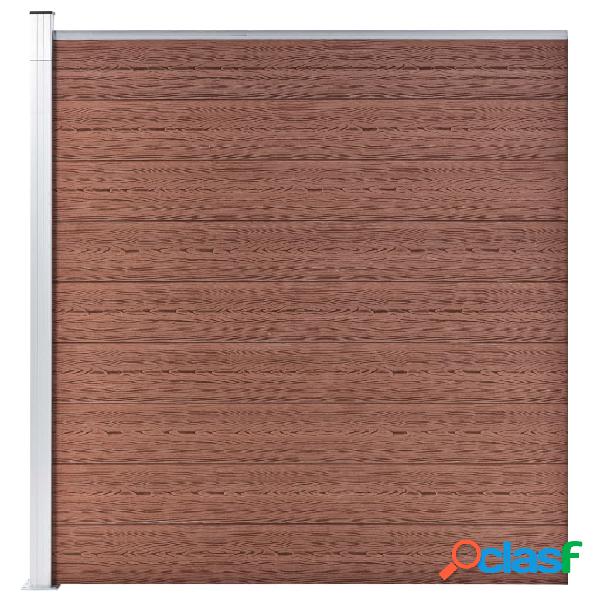 vidaXL Pannello di Recinzione in WPC 175x186 cm Marrone