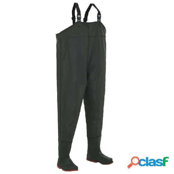 vidaXL Pantaloni Impermeabili con Stivali Verdi Taglia 43