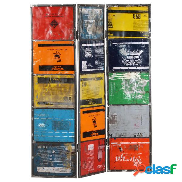 vidaXL Paravento Multicolore 45x17x167 cm Ferro