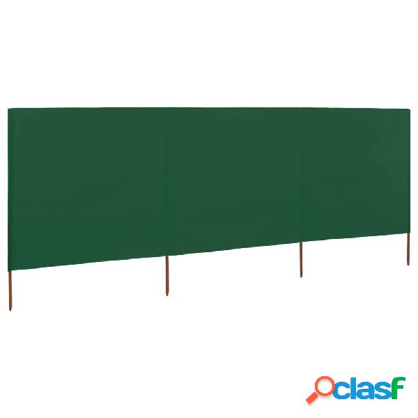 vidaXL Paravento a 3 Pannelli in Tessuto 400x120cm Verde