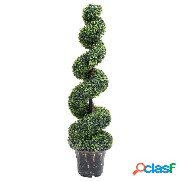 vidaXL Pianta di Bosso Artificiale a Spirale con Vaso Verde