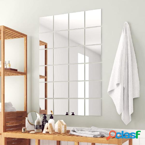vidaXL Piastrelle a Specchio 48 pz Quadrate in Vetro