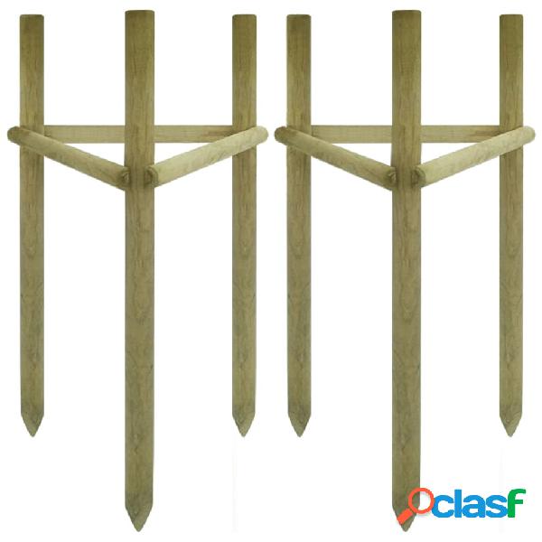 vidaXL Picchetti per Albero 2 pz in Pino Impregnato