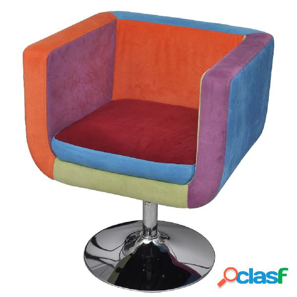 vidaXL Poltrona a Cubo con Design Patchwork in Tessuto