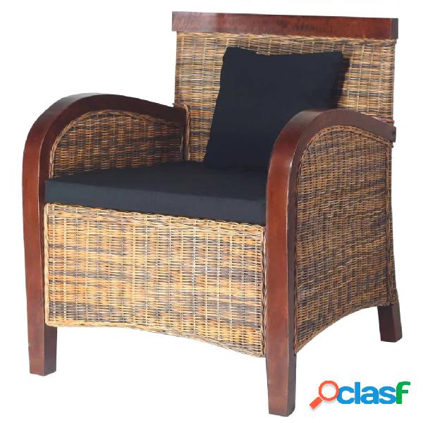 vidaXL Poltrona in Rattan Intrecciato a Mano