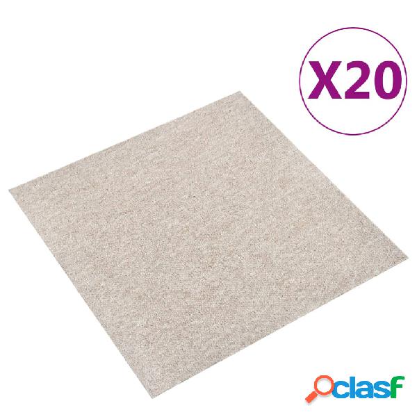 vidaXL Quadrotte di Moquette 20 pz 5 m² 50x50 cm Beige