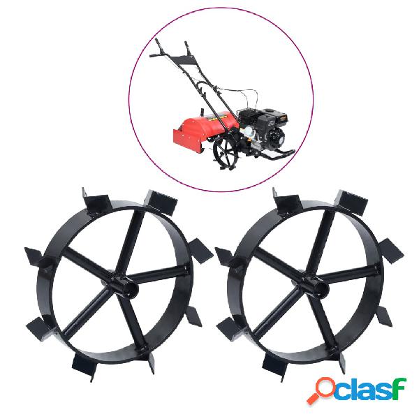 vidaXL Ruote in Metallo per Motozappa a Benzina 6,5 HP 2 pz