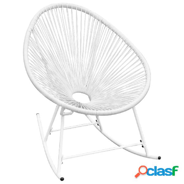 vidaXL Sedia a Dondolo da Giardino Bianca in Polyrattan