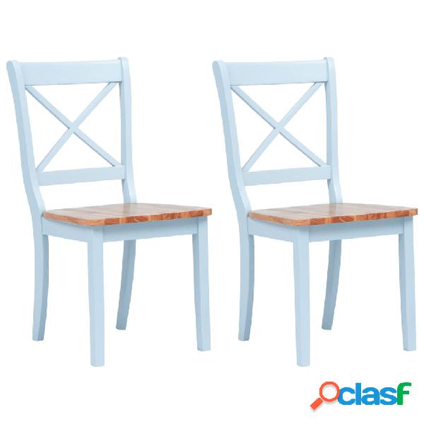 vidaXL Sedie da Pranzo 2 pz Grigie e Legno Chiaro in