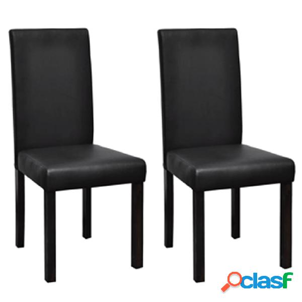 vidaXL Sedie da Pranzo 2 pz Nere in Similpelle