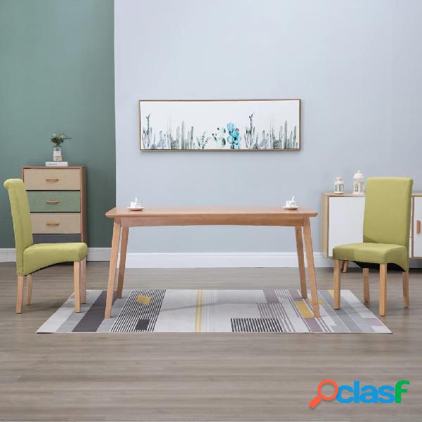 vidaXL Sedie da Pranzo 2 pz Verdi in Tessuto