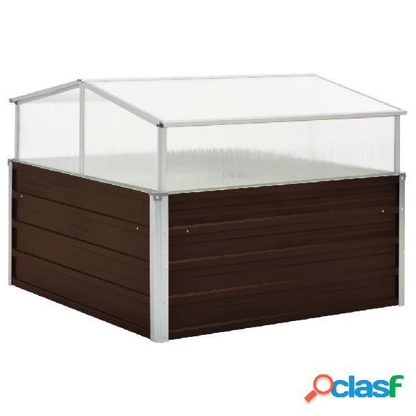 vidaXL Serra Marrone 100x100x85 cm in Acciaio Zincato