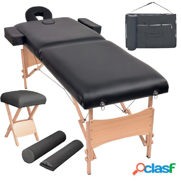 vidaXL Set Lettino Massaggio Pieghevole 2 Zone 10 cm e