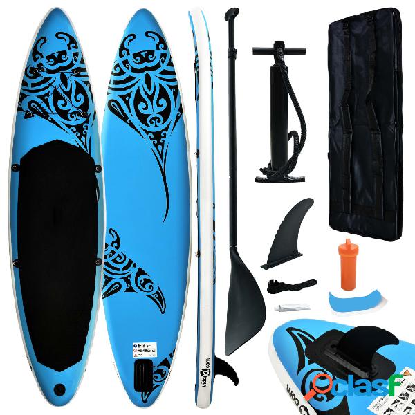 vidaXL Set Tavola Gonfiabile da SUP 320x76x15 cm Blu