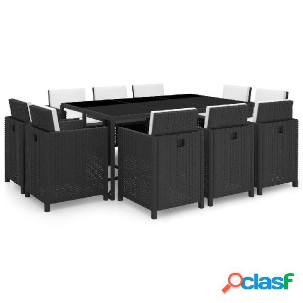 vidaXL Set da Pranzo da Giardino 11 pz con Cuscini in