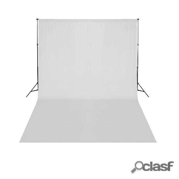 vidaXL Sistema Portafondale Telescopico con Fondale Bianco 3