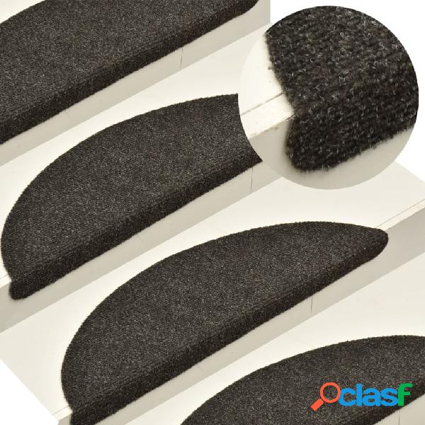 vidaXL Tappetini per Scale 5 pz Marrone Chiaro 56x17x3 cm