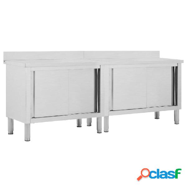 vidaXL Tavoli da Lavoro Ante Scorrevoli 2 pz 240x50x(95-97)