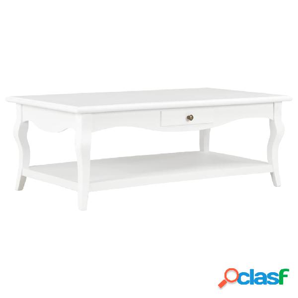 vidaXL Tavolino da Caffè Bianco 110x60x40 cm in MDF