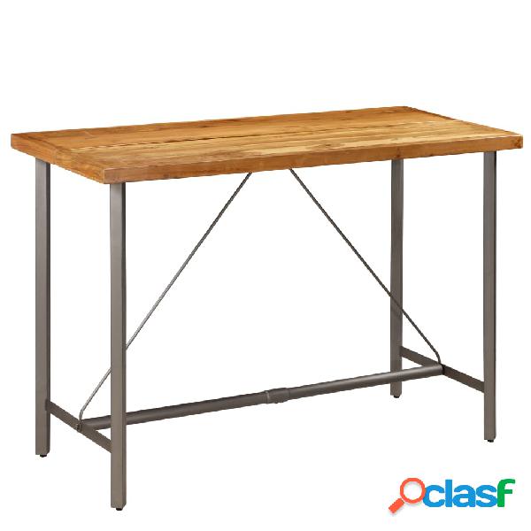 vidaXL Tavolo da Bar Teak Massello Rigenerato 150x70x106 cm