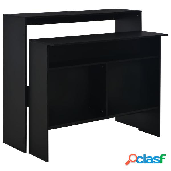 vidaXL Tavolo da Bar a 2 Livelli Nero 130x40x120 cm