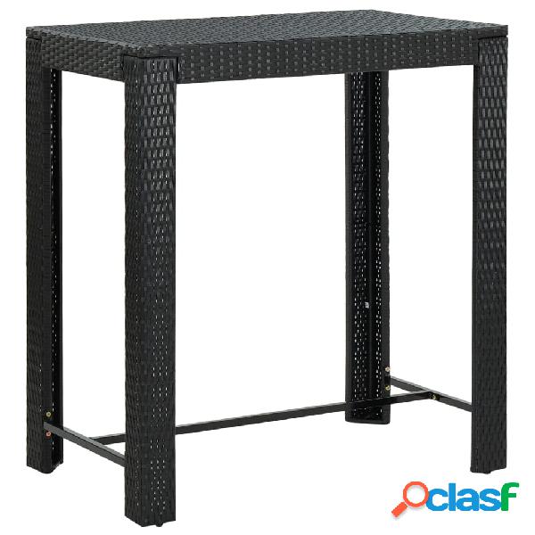 vidaXL Tavolo da Bar da Giardino Nero 100x60,5x110,5 cm