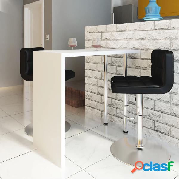 vidaXL Tavolo da Bar in MDF con 2 Gambe in Acciaio Bianco