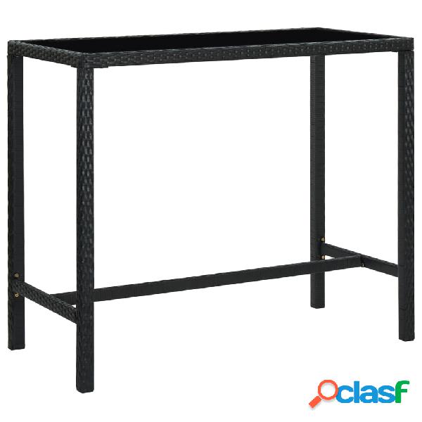 vidaXL Tavolo da Bar per Esterni Nero 130x60x110 cm