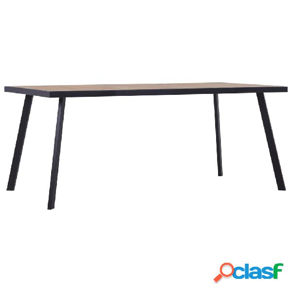 vidaXL Tavolo da Pranzo Legno Chiaro e Nero 200x100x75 cm in